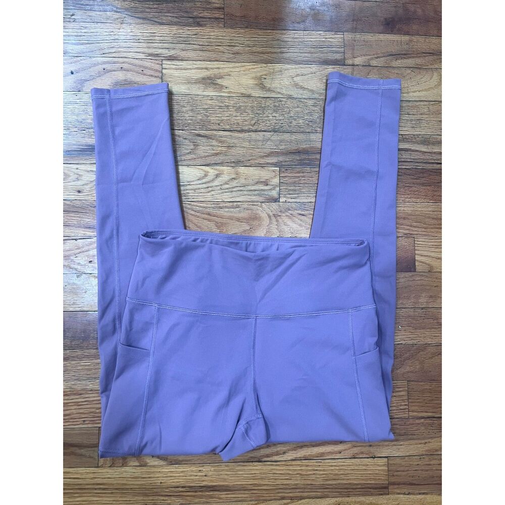 Fengbay Women's High-Waisted Yoga Leggings with Pockets - Soft Mauve - Size L - Picture 2 of 7